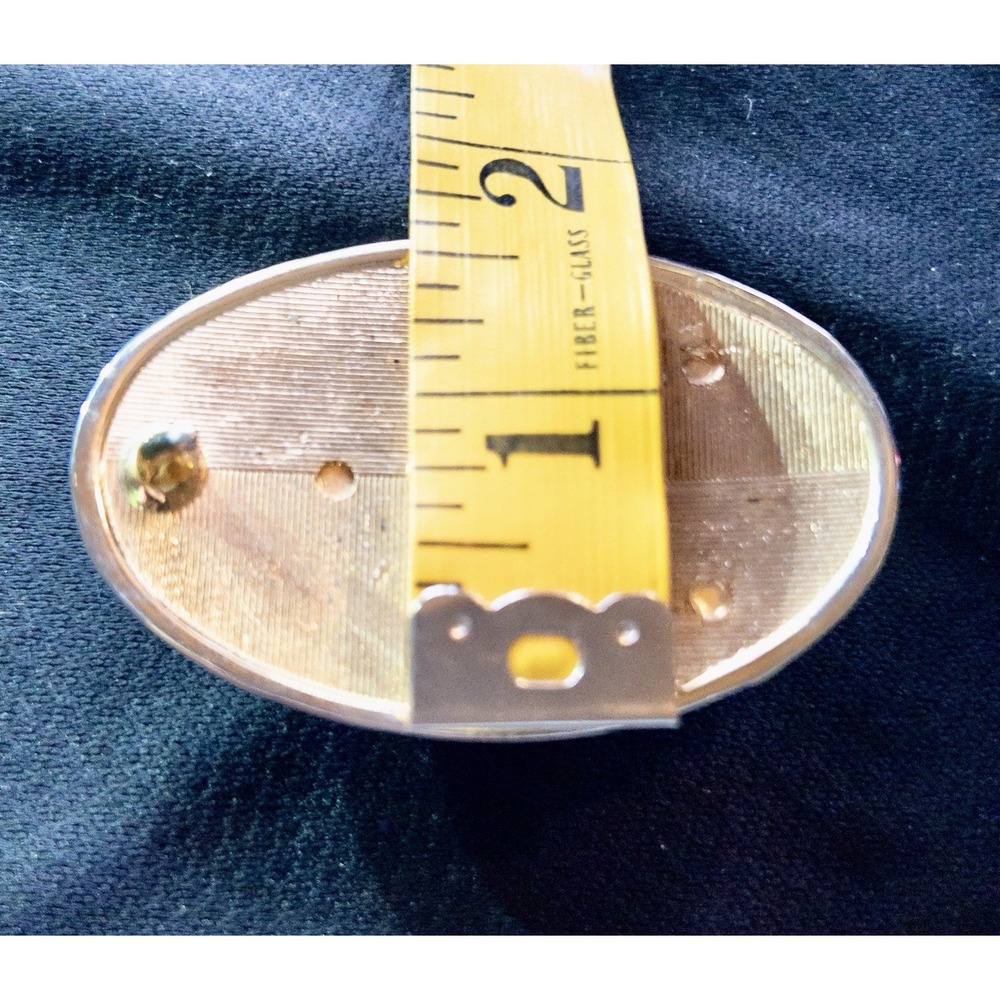 Vtg‎ Western Gold Toned Belt Buckle Polished Agate Rodeo Southwestern Country - Picture 6 of 7